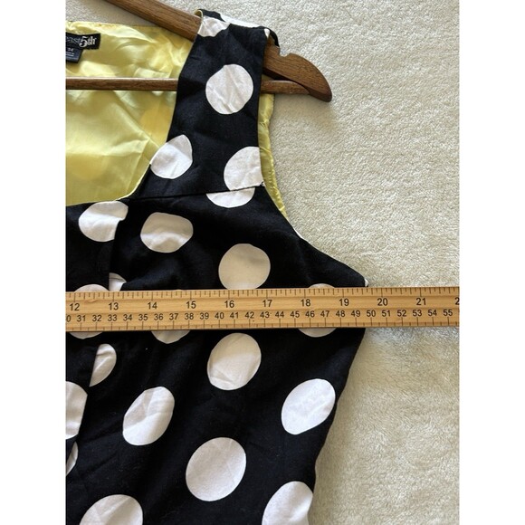 East 5th Womens Dress Size 14 Black White Polkadot Swing Lined 50's Style - Picture 8 of 11